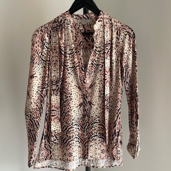 [All Saints] Animal print button down blouse - Picture 5 of 7